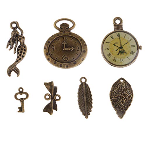 P Prettyia 100 Gram DIY Assorted Color Antique Metal Steampunk Charms Pendant for Crafting, Cosplay Decoration,Jewelry Making Accessories steampunk buy now online
