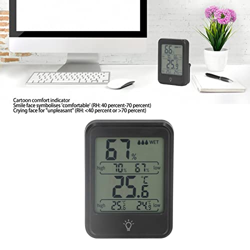 HERCHR Digital Thermometer for Room Temperature, Temperature and Humidity Monitor with Max and Min Records, Room Thermometer and Humidity Gauge with LCD Display for Indoor Outdoor