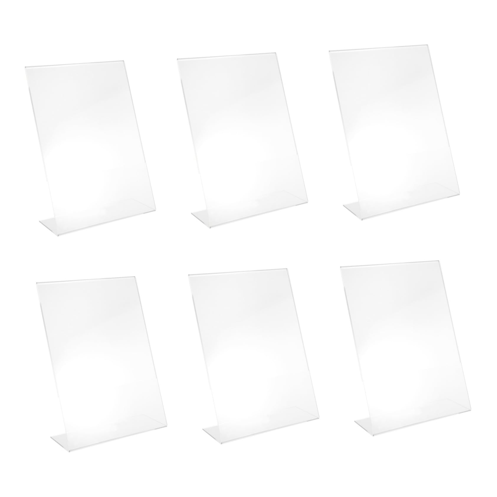 Gatuida 6 Stück Acryl Schildhalter in L-form Transparenter Tischaufsteller für Menüs und Preisschilder für Büro Restaurant und Geschäft