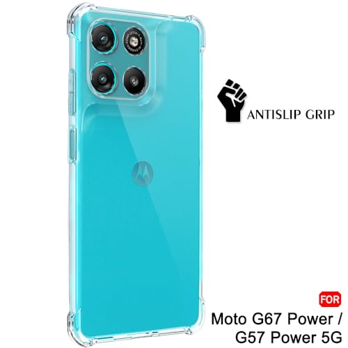 Image of TheGiftKart Crystal Clear Back Cover Case for Motorola Moto G67 Power / G57 Power 5G | Shockproof Soft TPU Case | Cushioned Edges for Ultimate Protection Back Cover Case (TPU, Transparent)