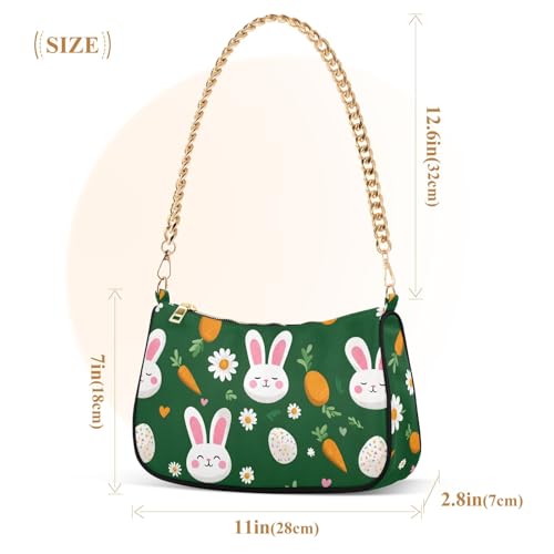 Clutch Shoulder Bags Tote Evening Purse Handbags for Women Rabbit Carrot Easter Egg Hobo Bags with Zipper Closure3
