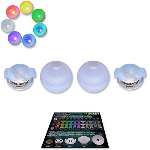 UltraPoi - UltraKnob LED Handles (Pair (2)) - Rainbow LED Poi | Raves and Concerts
