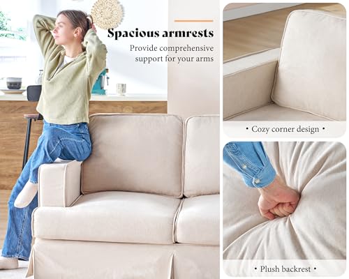 AMERLIFE-Modern-Sofa-89-inch-Slipcovered-Sofa-3-Seater-Sofa-with-Removable-Cover-Extra-Deep-Couch-for-Living-Room-Linen-Beige-Sofa-Couch AMERLIFE Modern Sofa 89 inch Slipcovered Sofa 3 Seater Sofa with Removable Cover Extra Deep Couch for Living Room Linen Beige Sofa Couch