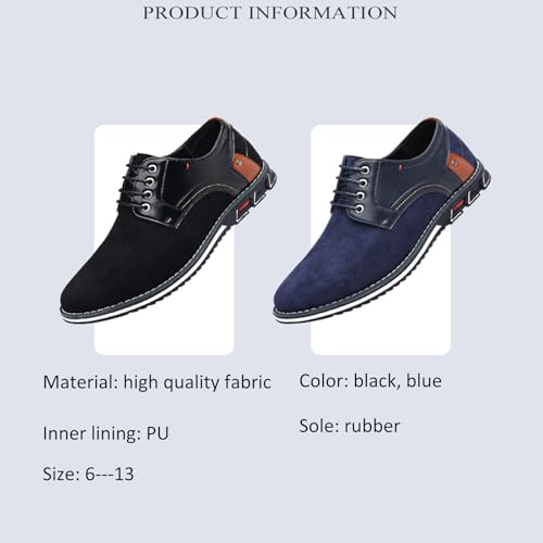 NELSBREXMen's Suede Leather Flat Orthopedic Oxford Shoes Vintage Round Toe Breathable Non-Slip Lace-up Casual Derby Shoes Walking Driving Business Formal Sneakers2