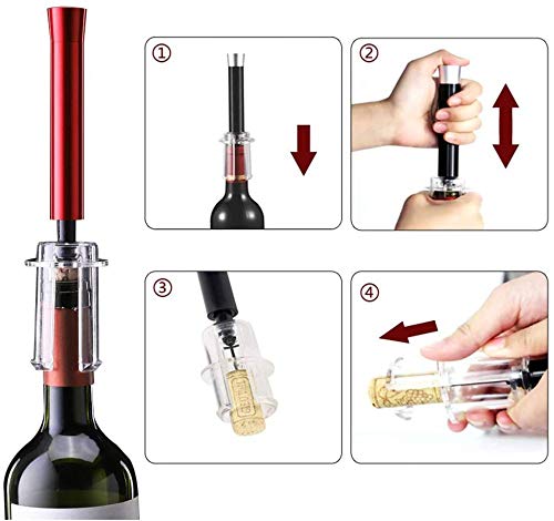 Tire-bouchon à pompe à air rouge pour ouvrir facilement vos bouteilles de vin