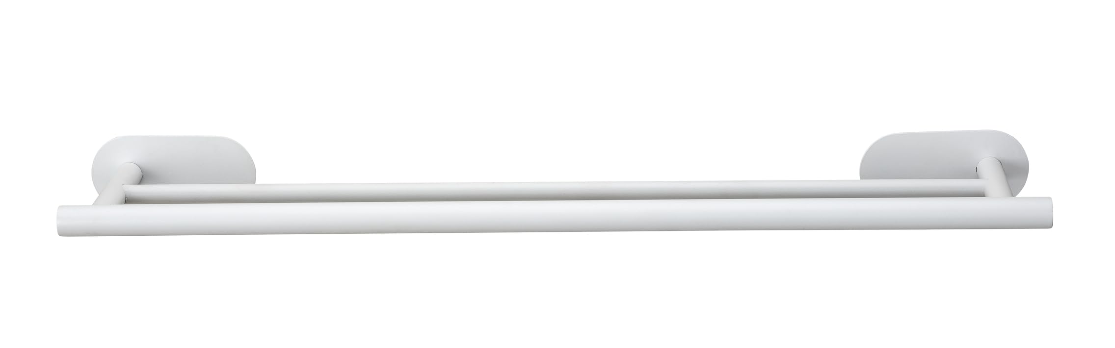 WENKO Turbo-Loc® Badetuchstange Duo Orea White matt, 60 cm, Doppel Handtuchstange aus rostfreiem Edelstahl, 60 x 4,5 x 12 cm, Weiß
