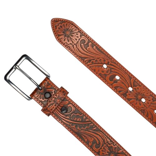 Wrangler Men's 38mm Bonded Floral Embossed with Square Buckle Belt2