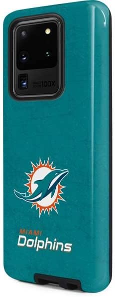 Skinit Pro Phone Case Compatible with Galaxy S20 Ultra 5G - Officially Licensed NFL Miami Dolphins Distressed- Aqua Design