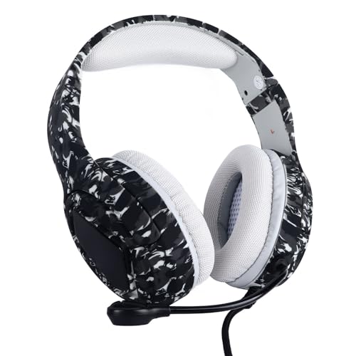 Auriculares para juegos con cable y micrófono omnidireccional claro para teléfonos