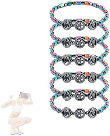 6pcs Magnetic Slim Hematite Anklet,Women Magnetic Hematite Anklets for Pain,Promote Metabolism & Achieve A Slim Figure for Weight Loss