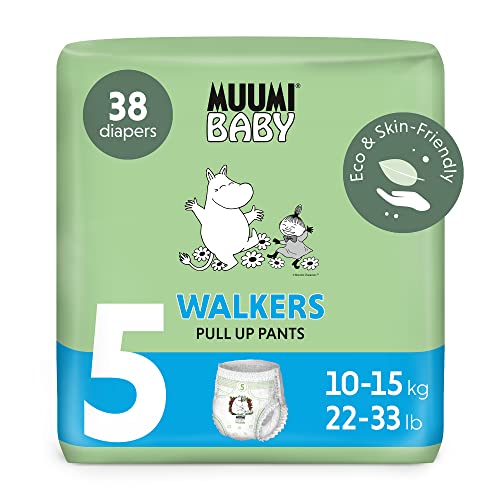 Pañales braguita o calzoncillo ecológicos Muumi Baby, talla 5, 10-15 KG, 40 pañales sensibilidad premium