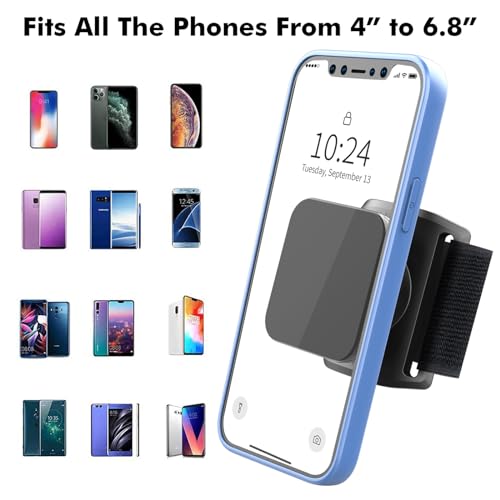 Universal Wrist Strap Magnetic Arm Band Sport Running Cases Phone Holder Stand Removable Rotating Running Cycling Hiking Magnetic Wristband For Holding Sports-quick Release Running Armband Phone Stand