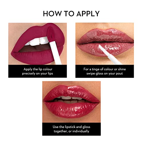 Image of SUGAR Cosmetics - Smudge Me Not - Lip Duo - 10 Drop Dead Red (Red) - 3.5 ml - 2-in-1 Duo Liquid Lipstick with Matte Finish and Moisturizing Gloss