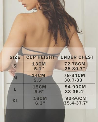 Image of Women's Padded Bandeau Strapless Sports Bra Tube Top Wireless Non-Slip Seamless Stretchy Workout Bralette