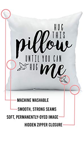 Oh, Susannah Hug This Pillow Until You Can Hug Me Pillowcase Box, Original Design, Long Distance Relationship Gifts, Sublimation Print, Throw (18x18, Black)