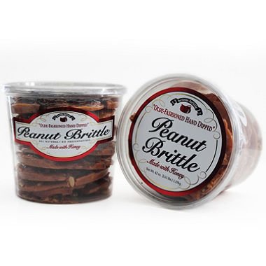 Brittle-Brittle- Old Fashion Hand Dipped Peanut Brittle, 1/2.63Lbs Container #TOP1