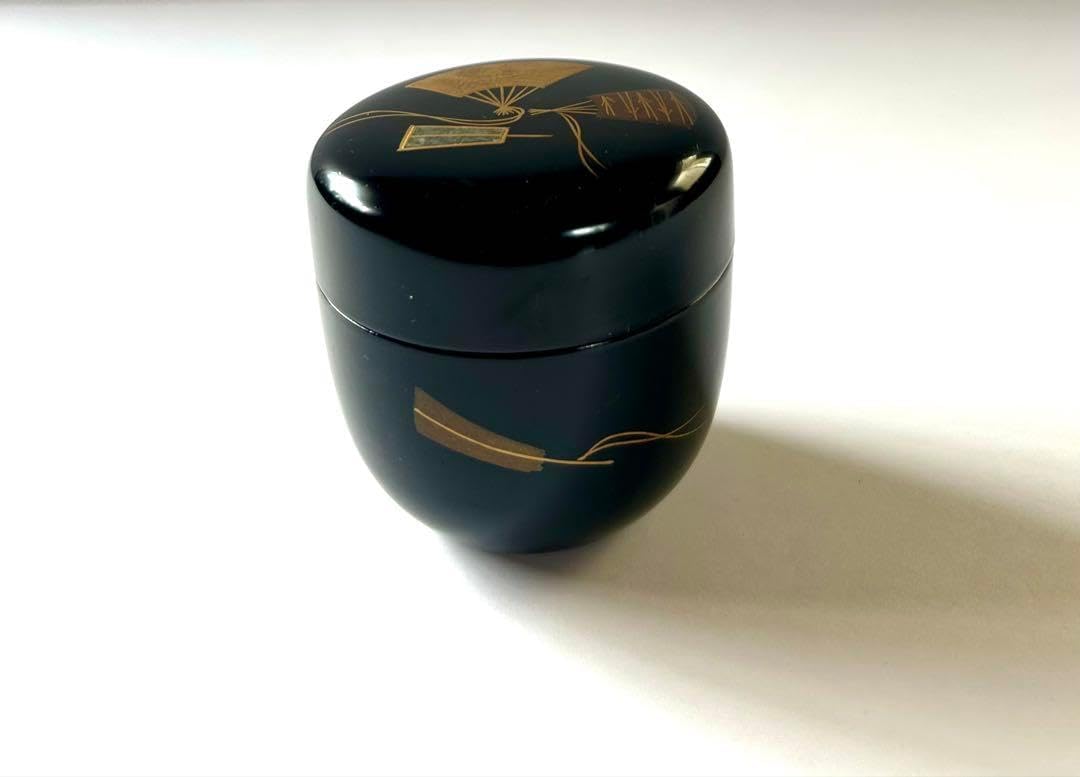 山中漆器 棗 黒扇面 螺鈿茶入 茶道具 抹茶碗 茶道 茶器 蒔絵 箱入り 山中漆器 棗 黒扇面 螺鈿茶入 茶道具 抹茶碗 茶道 茶器 蒔絵 箱入り