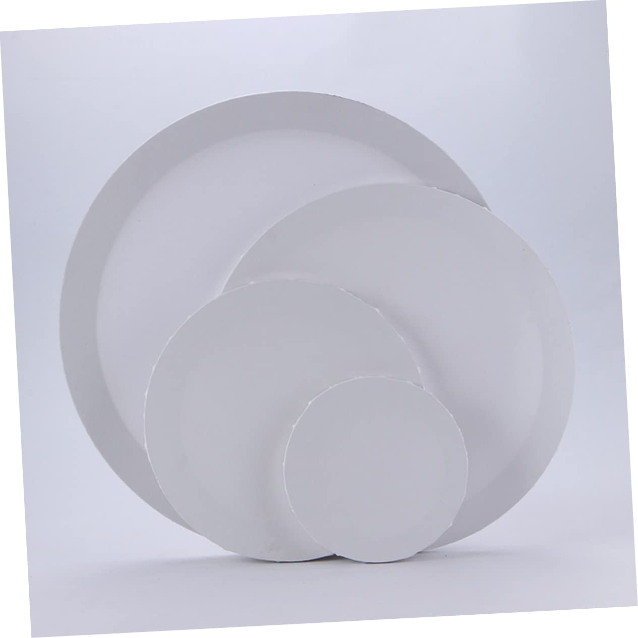 Ciieeo Marco de Madera Redondo para Lienzo de Algodón Blanco de 40cm, Grueso y Estirado, Adecuado para Pintura y Dibujo Artístico
