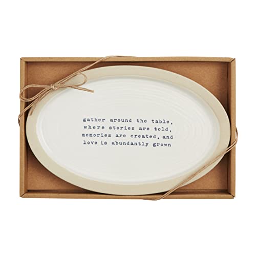 Mud Pie Farmhouse Sentiment Plate, Gather, 6 1/2" X 11"