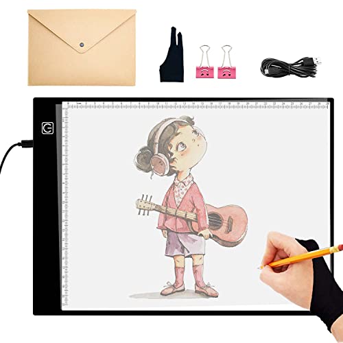 A4S USB LED-lichtbak Lichte pad voor Artcraft Tattoo Aquarel Kopie Quilten Schilderij Xray w/Clips, Artist Handschoen en Opbergtas