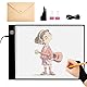JHFart Leuchttisch A4S Lichttisch Licht pad für Artcraft Tattoo Aquarell Kopie Quilten Tracing Diamantmalerei Xray Pad mit Clips Handschuh und Aufbewahrungstasche