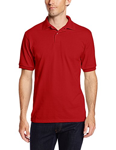 Hanes Men's 2 Pack Short Sleeve Jersey Polo, Deep Red, X-Large