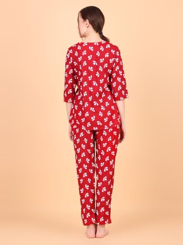 Image of Ichaa Women's Rayon Night Suit Printed Top & Bottom Set