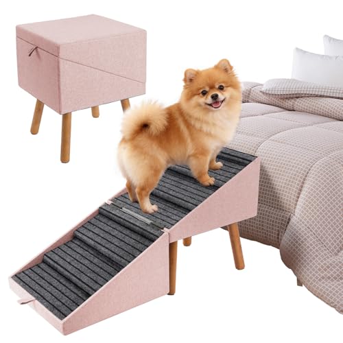 Image of Dog Ramp for Bed & Couch, Foldable Dog Stairs 21.06 inch inches High