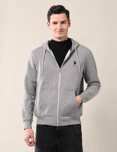 Image of U.S. Polo ASSN. Solid Regular Fit Sweatshirt for Men - Comfortable, Full Sleeves Men Sweatshirts