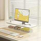 モニタースタンド 50cm*20cm*8cm モニター台 机上台 机上ラック 組立簡単 デスクボード ノートパソコンスタンド モニタースタンド パソコン台 デスク収納 机上収納 キーボード収納 PC作業にサポート きれいに 整理 耐荷重20kg (ホワイト1段階)