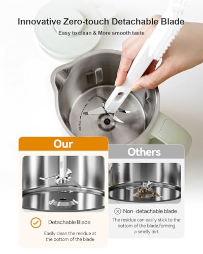 Image of MOKKOM Nut Milk Maker, 42oz Soy Milk Maker for Homemade Plant-Based Milk, Soy, Oats, Dairy Free Beverages, Automatic Almond Milk Machine with Delay Start /Keep Warm /Boiling /Self-Clean, Cardamom Green