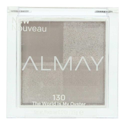Almay Eyeshadow Palette, Longlasting Eye Makeup, Single Shade Eye Color in Matte, Metallic, Satin and Glitter Finish, Hypoallergenic, 130 The World Is My Oyster, 0.1 Oz