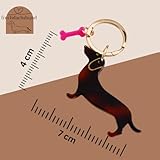 frechdachshund Dackel Schlüsselanhänger – coole Dackel Geschenke für Damen – Hund Schlüsselanhänger – Stilvolle Dackel Deko für jede Gelegenheit (braun)