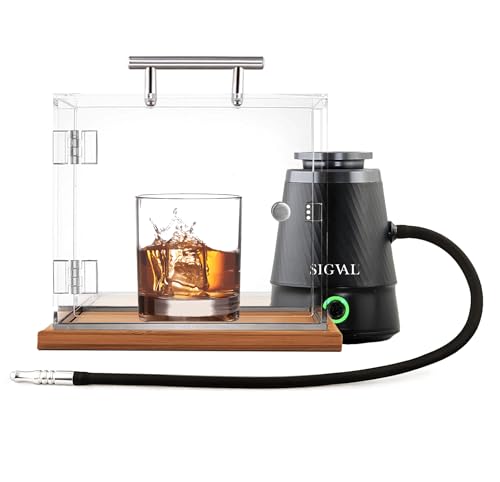 SIGVAL The Smoking Cube - Cocktail Smoker and Smoking Box Kit Magnetically Removable Display Board with Wood Chips