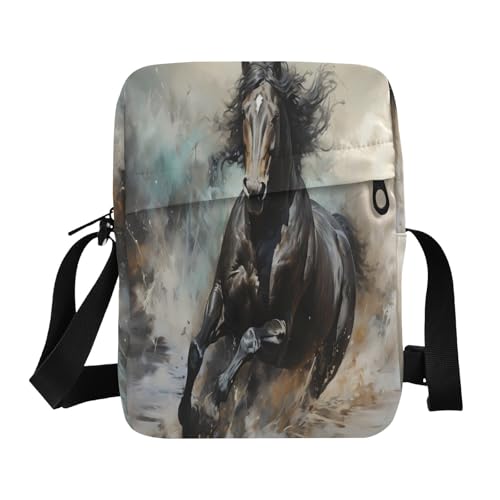 small messenger bag for women Crossbody Bags For Women Casual Everyday Purse Adjustable Strap for outdoor sports outdoor sports- Horse Ink Style