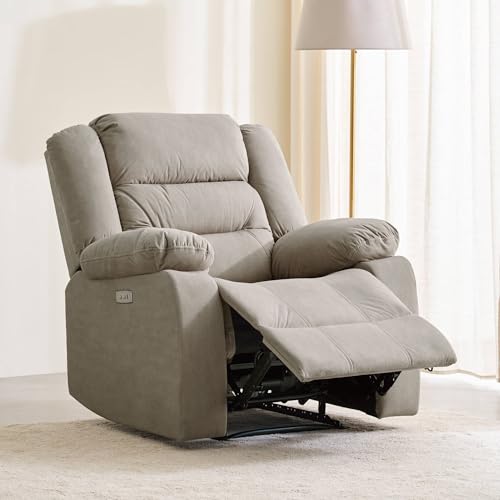 Image of Home Centre | Cairo NXT Fabric 1-Seater Electric Recliner | Recliner Sofa for Living Room | Beige | 2 Year Warranty