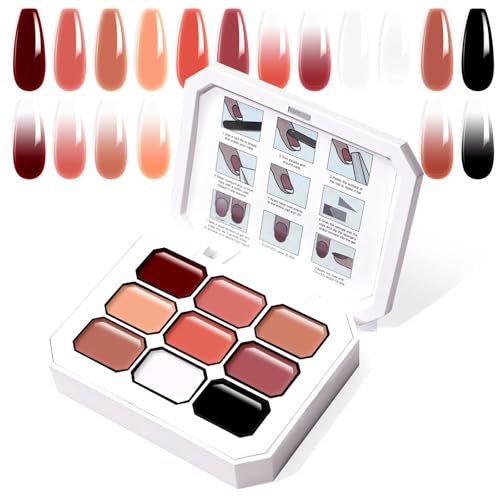 U-Shinein Gel Ombre Nail Polish 9 Couleurs DIY French Manucure Palette