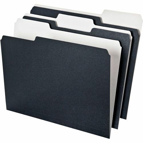 Pendaflex PFX16101 Top Tab File Folder, 50 Count (Pack of 1), Black/White