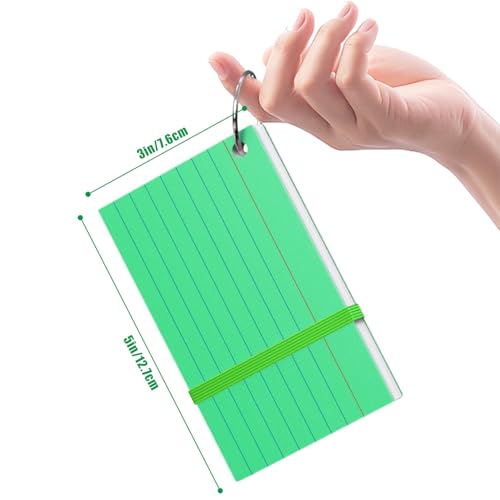 Index Cards 3x5, Flash Cards with Ring, 200 PCS, Ruled Note Cards, Flash Cards for Studying, 4 Packs of 50 sheets, 3x5 Note Cards for Office, Home, School