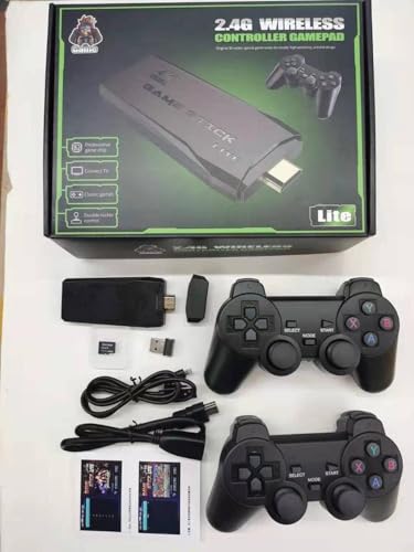 Image of Game Stick Lite, 2.4G Wireless HDMI TV Console with 2 Controllers, Classic Retro Games, Memory Card Included