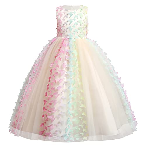 Robe de princesse à fleurs pour fille en tulle et papillon IMEKIS
