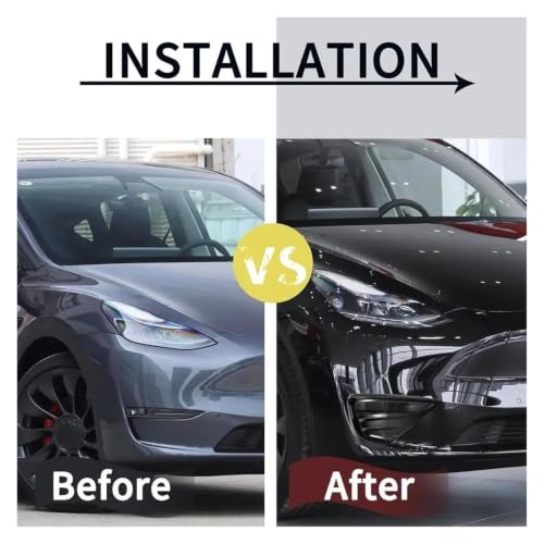 Couvercle protection phare antibrouillard Tesla Y finition Glossy Black - 4