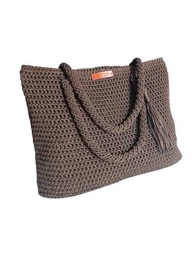 BOLSA CROCHE FEMENINA EM FIO NAUTICO MODELO SACOLA PRAIA