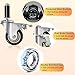 3 Inch Caster Wheels for Prep Table, Expanding Stem Casters with Dual Brake, Fit 7/8