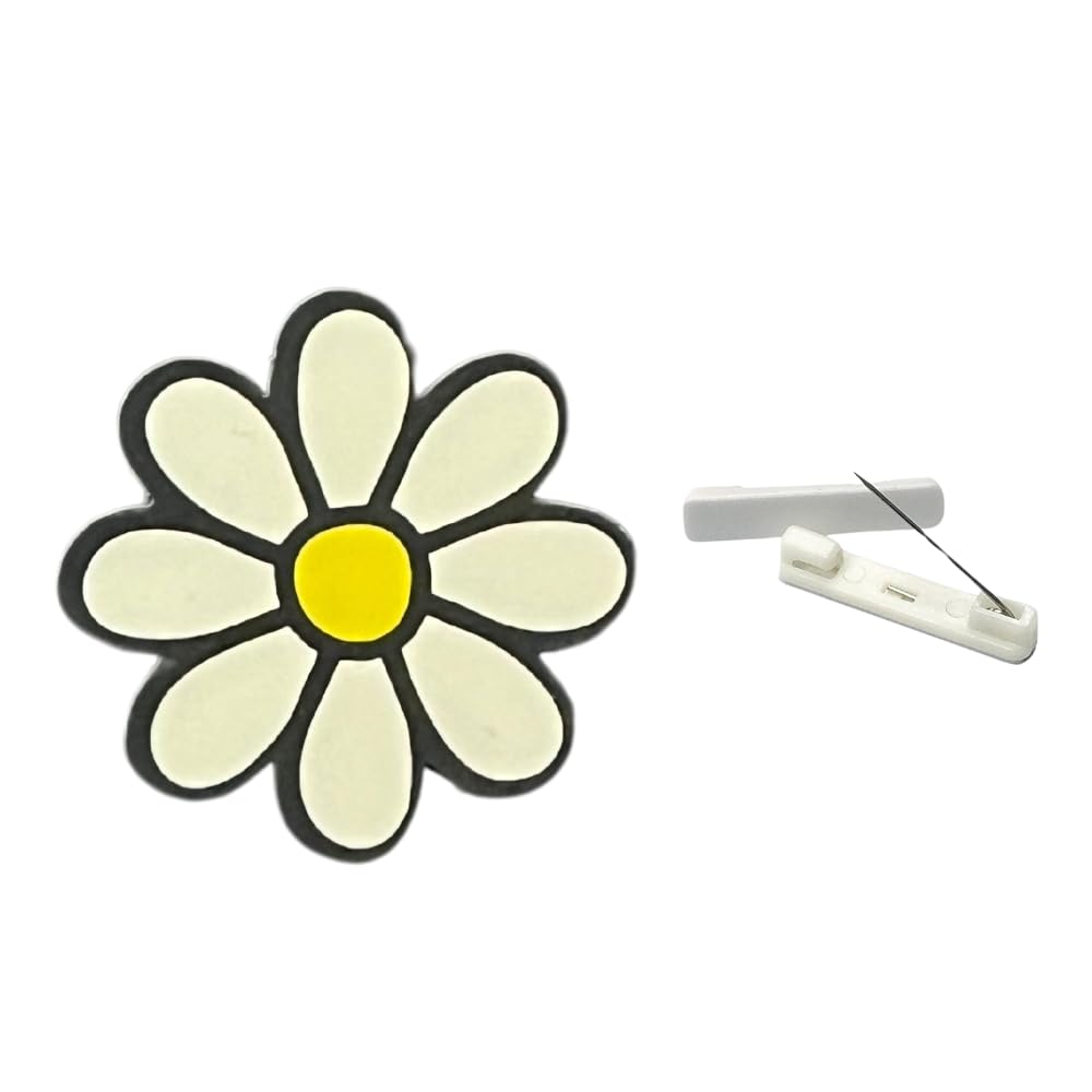 Gift Articlewala® White Daisy Acrylic Badge – Elegant Floral Jacket Pin-image-14