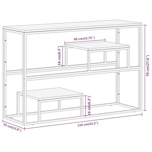 Mesa de pasillo estable en acero inoxidable y madera maciza 3