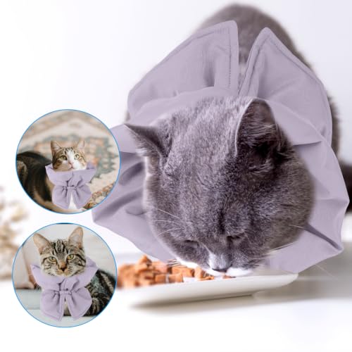 Image of BOXOB Cat Cone Collar, Adjustable Cat Recovery Collar(S, Purple)
