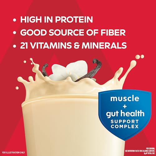 Image of Atkins Strong High Protein Shake,Vanilla Flavored,30g Protein,Low Carb and Low Sugar Shake,Keto Friendly,Gluten Free,Muscle and Gut Health Support Complex,(Pack of 24)