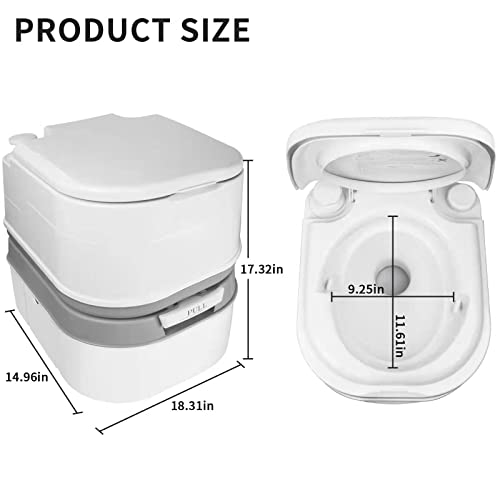 Image of Mupera 6.4 Gallon RV Portable Toilet - Double Seal Anti-Leak Cassette Toilet for Camping & Boating | Heavy Duty Waste Tank for Family Outdoor