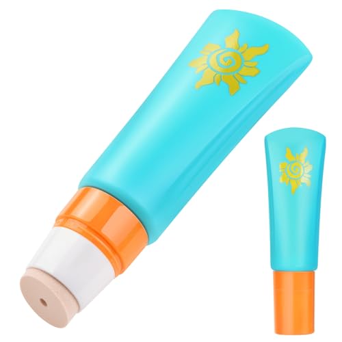 MONVIE Sunscreen Applicator Refillable and Spill Proof Kids Sunscreen Lotion Applicator with Soft Foam Sponge For Kids Adults & Families Summer and Vacation 1Pcs Bule